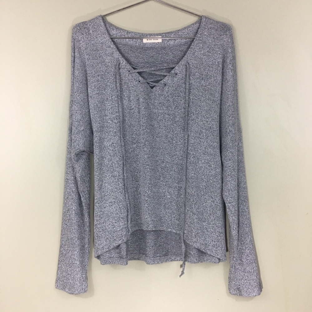 Genoa Lace Up Luxe Comfy Sweater - 1 SMALL LEFT - Picture 6 of 7